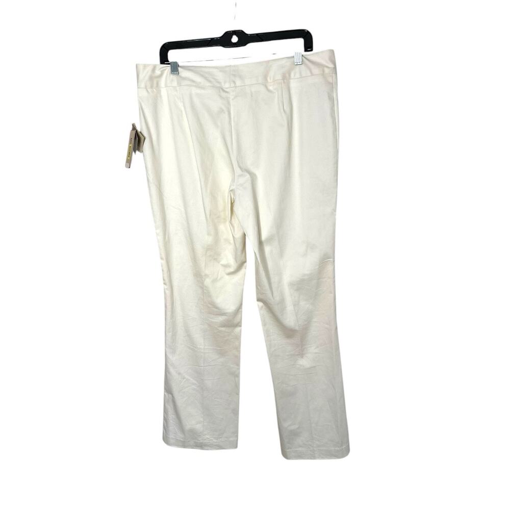 Michael Kors Womens Pants Gold Belt Stretch Straight Cream Size 14 Office Dress - Picture 3 of 10
